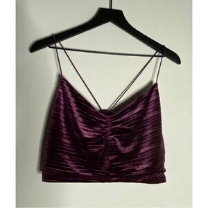 Wild Fable Purple Velvet Crop Top Size L